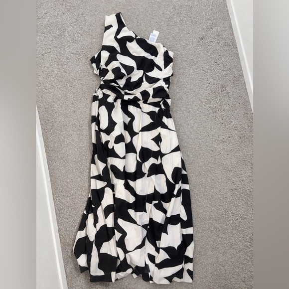 Abercrombie Women’s One Shoulder Cut Out Dress Black Size XL NWT - Picture 2 of 5